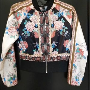 Silk Floral Bomber Jacket